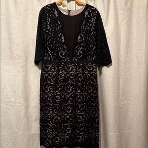 Hobbs Rafaella Black Lace Dress Size 8
